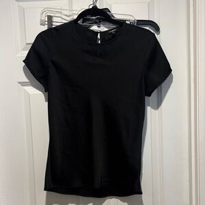 Express Black Satin Short Sleeve Women's Tee